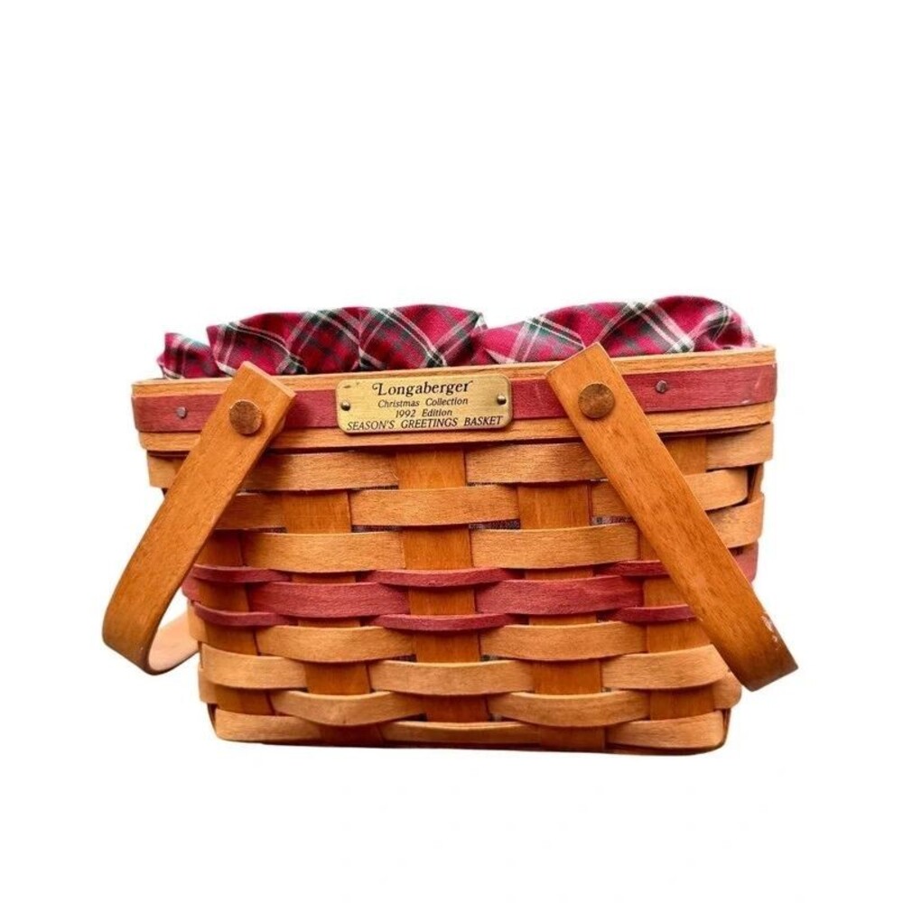 Farmhouse Country Cottage Longaberger 1992 Christmas Season's Greetings Basket